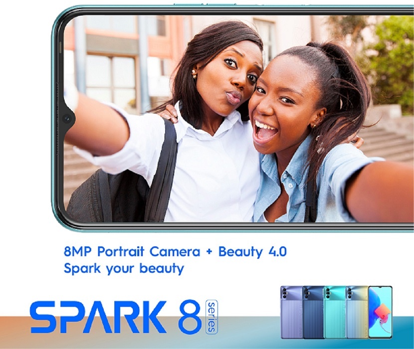 TECNO Spark 8 Series has an 8-megapixels portrait camera