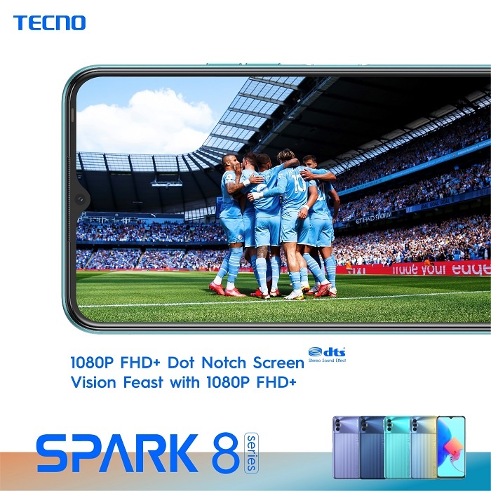 TECNO Spark 8 Series has a 1080p display